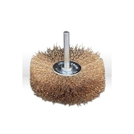 Jaz Wire Wheel Bench Brush, 3" Stem-Mounted Crimped, .012", Steel 95600